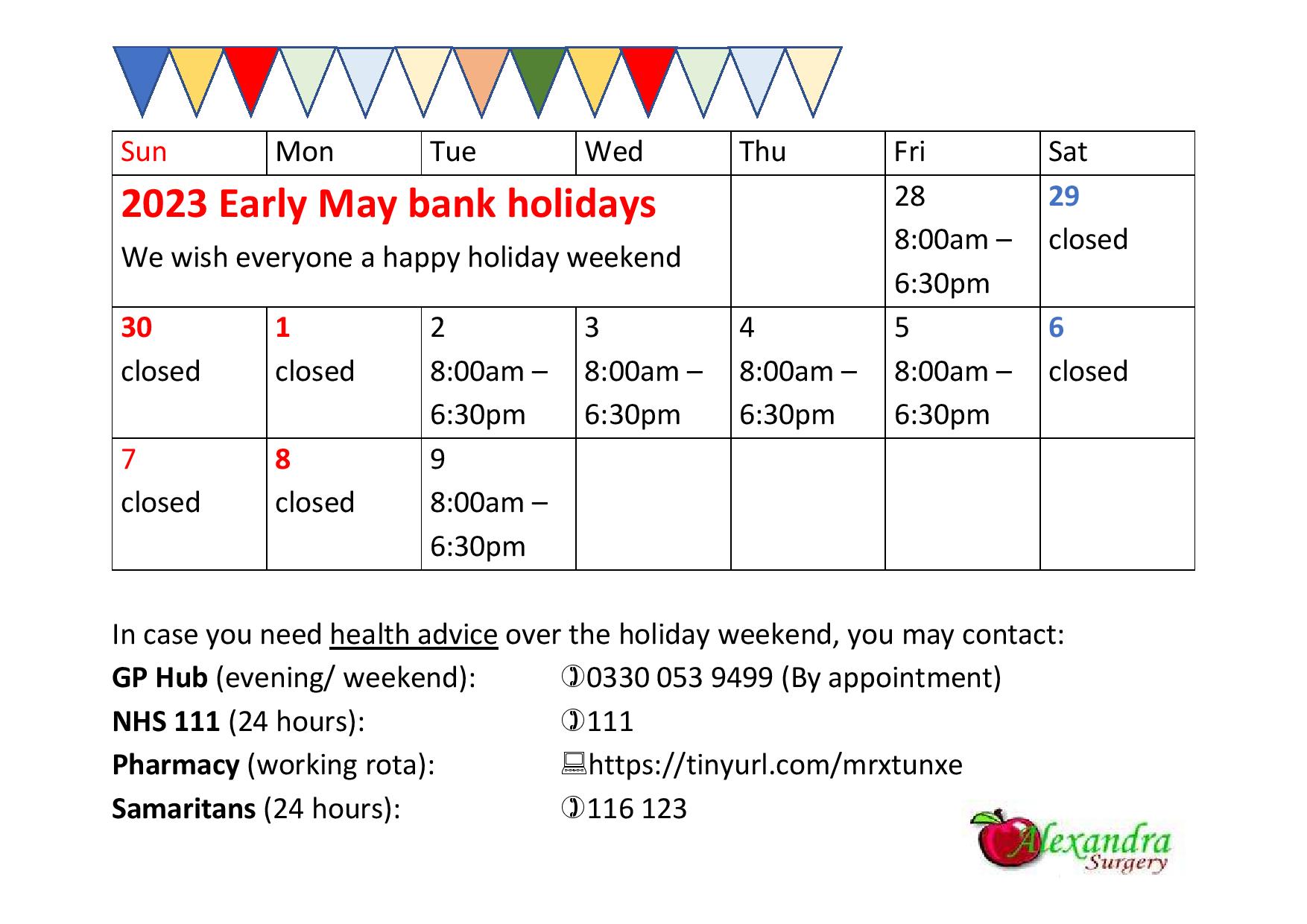 Early May bank holiday Early May bank holiday